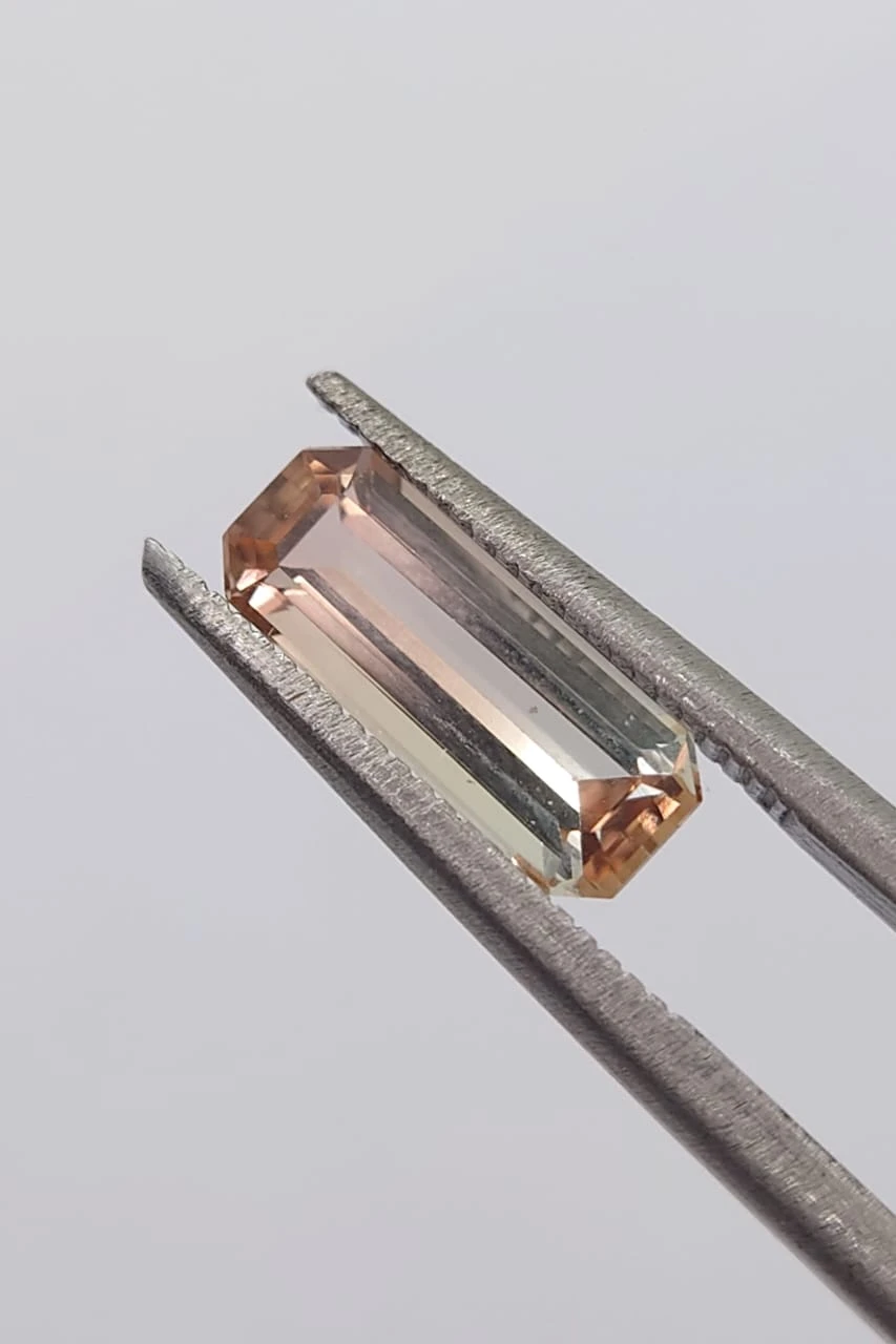 1.2ct Natural Peach Tourmaline Emerald Cut Loose Gemstone From Nigeria — view 2